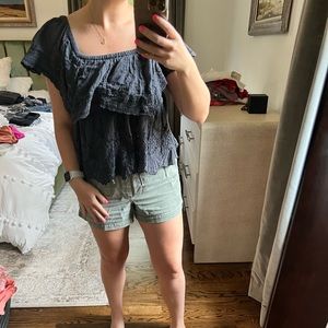 AMERICAN EAGLE - Navy blue off the shoulder American Eagle Top